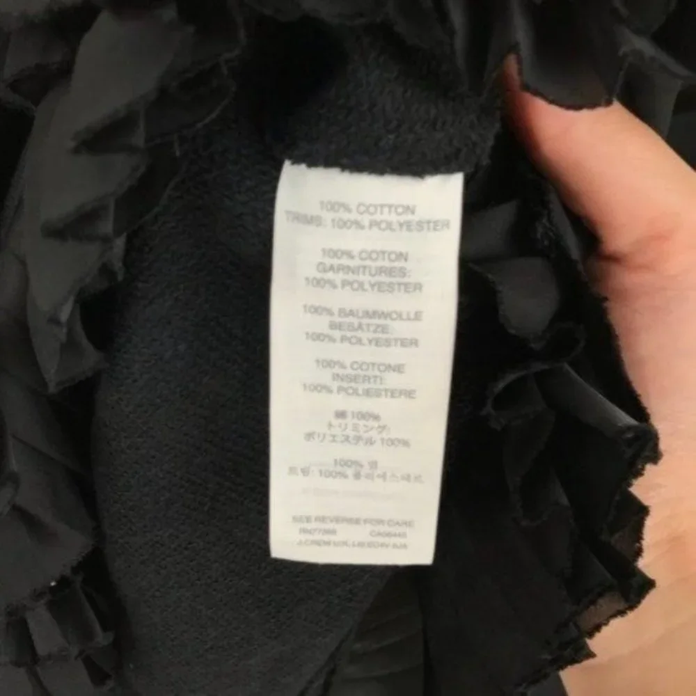 J. Crew Ruffle Hem Sweater Black Size Small
